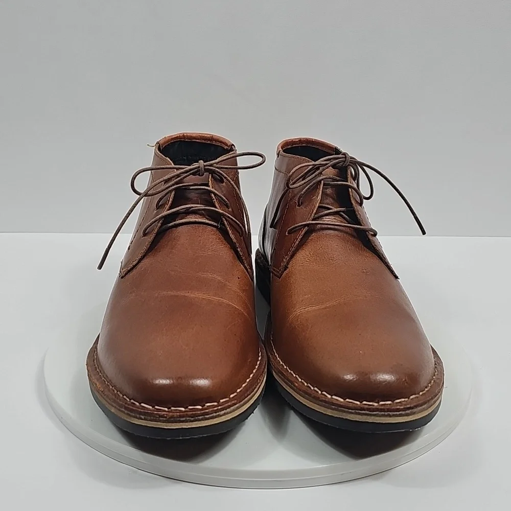NIB Steve Madden Mens Harken Brown Leather Chukka Boots Size 11.5 Lace Up